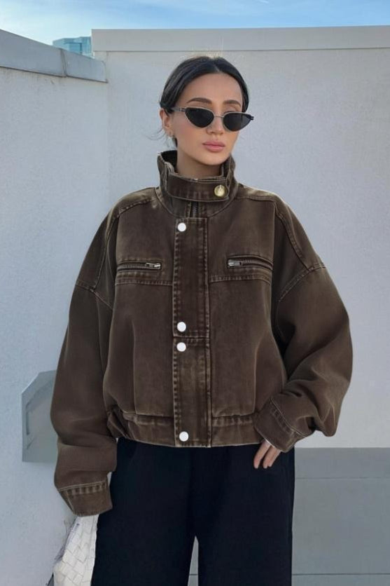 Denim Workwear Cropped Jacket image 5