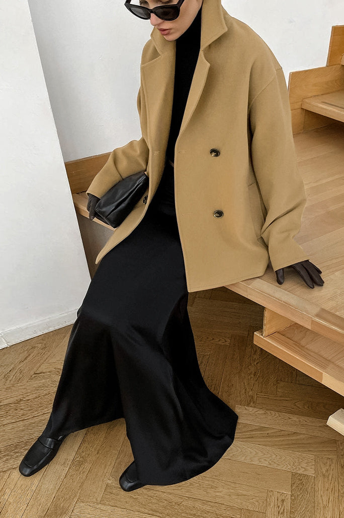 Loose Wool Lapel Coat image 7