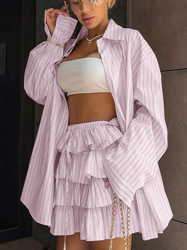 Chic Striped Blouse and Layered Blouse image 2