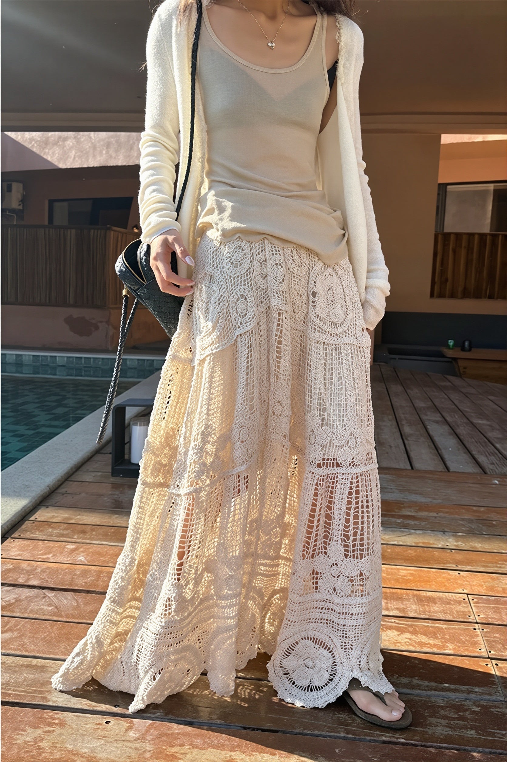 Chic High Waist A Line Drape Skirt image 3
