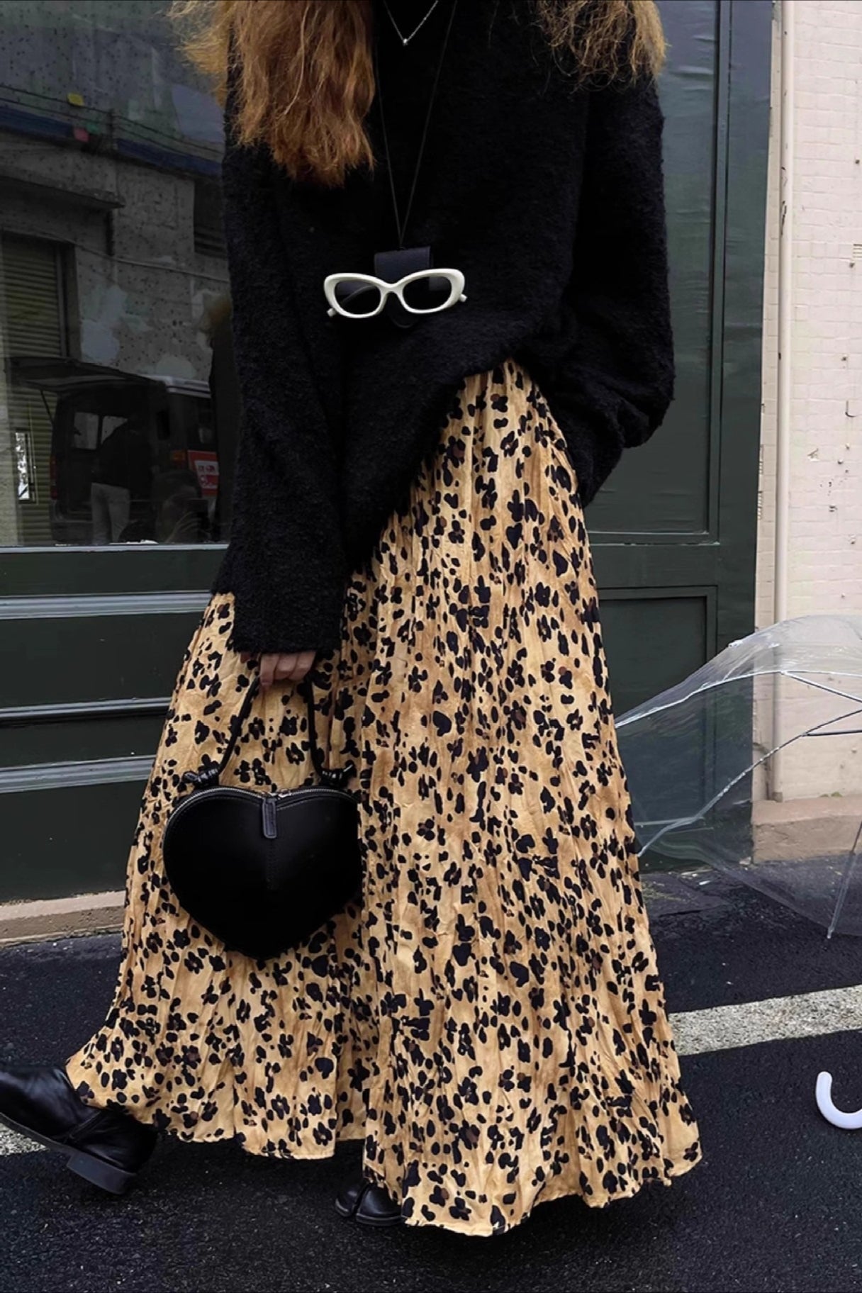 Vintage Leopard Midi Flare Skirt image 2