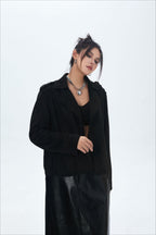 Suede Open Front Biker Jacket image 10