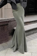 Vintage Silver Fox Fleece High-Waist Mermaid Skirt image 1