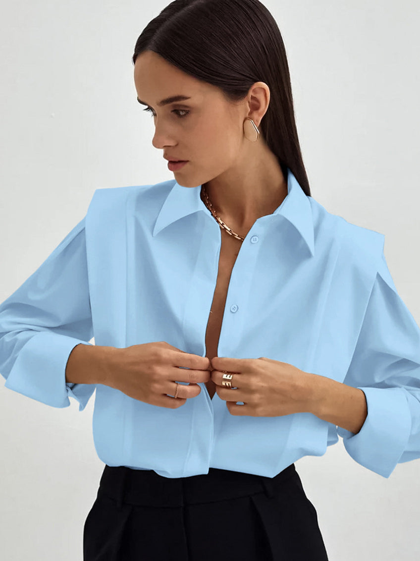 Structured Square Shoulder Panelled Blouse image 11