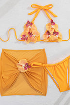 Stereo Flower Decor Three Piece Swim Set image 3