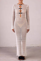 Sexy Backless Bohemian Knit Maxi Dress image 3