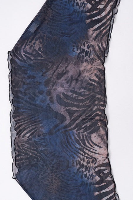 Tiger Print Mesh Off Shoulder Skirt Set image 6
