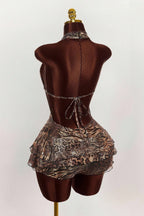 Leopard Print Sexy Halter Tie Tiered Mini Dress image 5