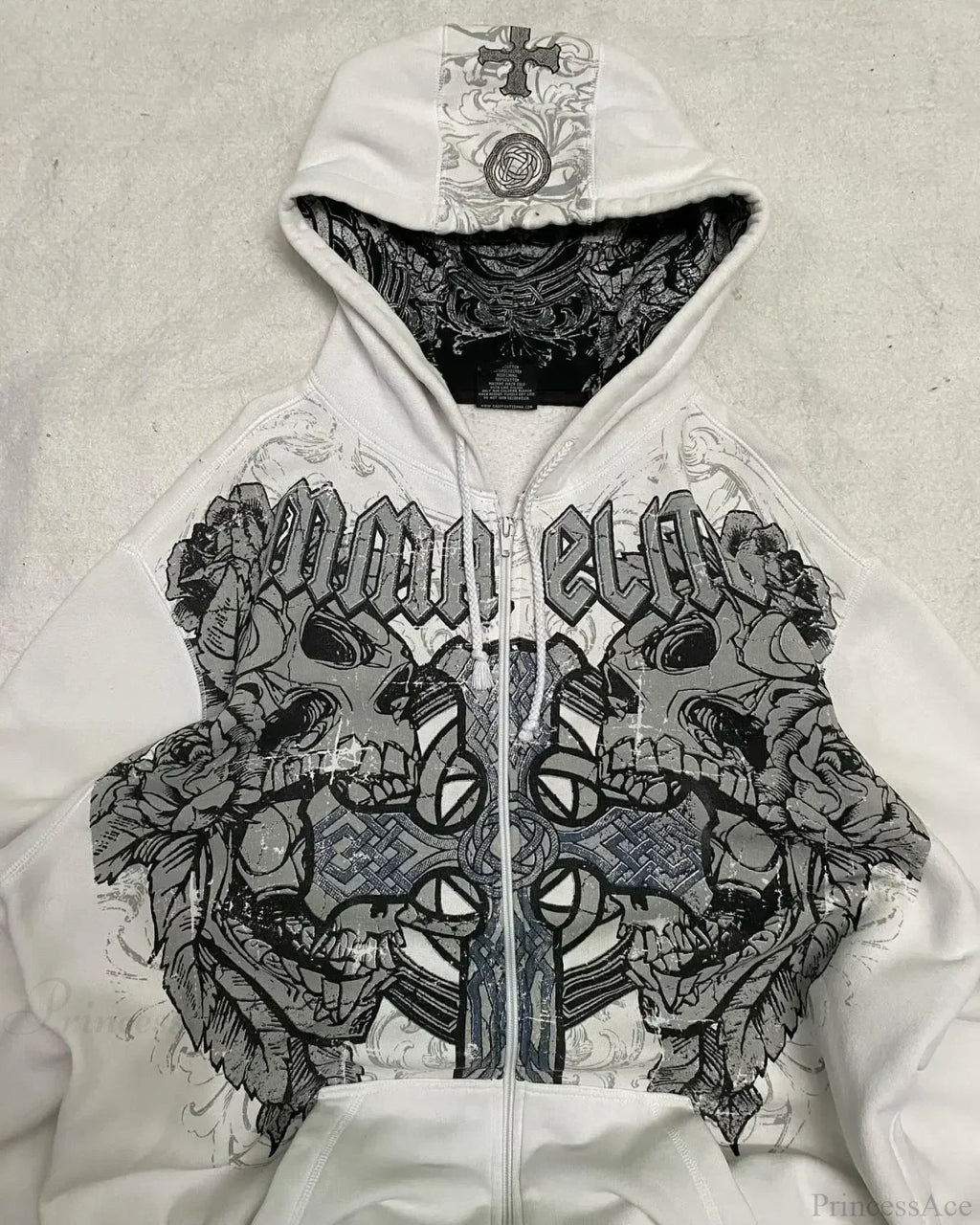 Affliction Gothic Skull Zipper Hoodie image 2