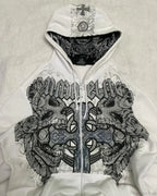 Affliction Gothic Skull Zipper Hoodie image 2