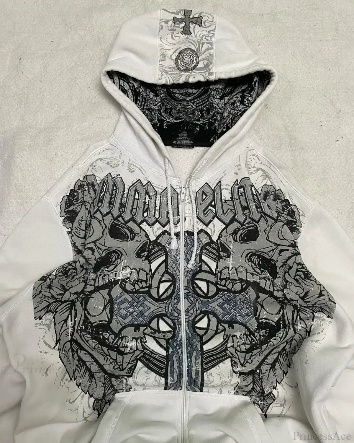 Affliction Gothic Skull Zipper Hoodie image 2