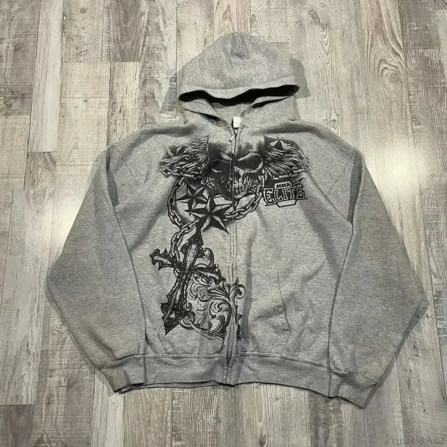 Affliction Gothic Skull Zipper Hoodie image 4