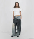 Aged Gothic Dark Contrast Denim Pant image 1
