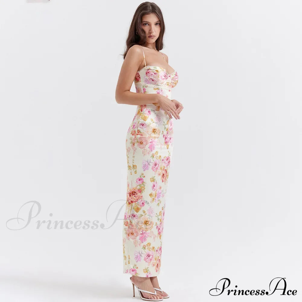 Agness Floral Stylish Maxi Bodycon Dress image 6
