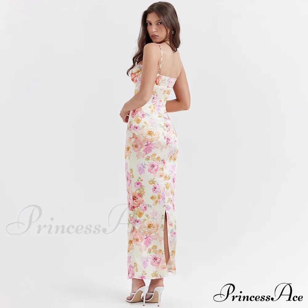 Agness Floral Stylish Maxi Bodycon Dress image 7