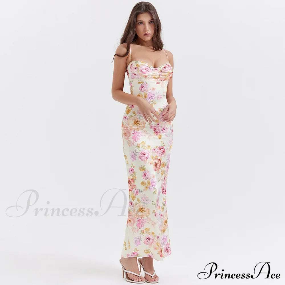 Agness Floral Stylish Maxi Bodycon Dress image 4
