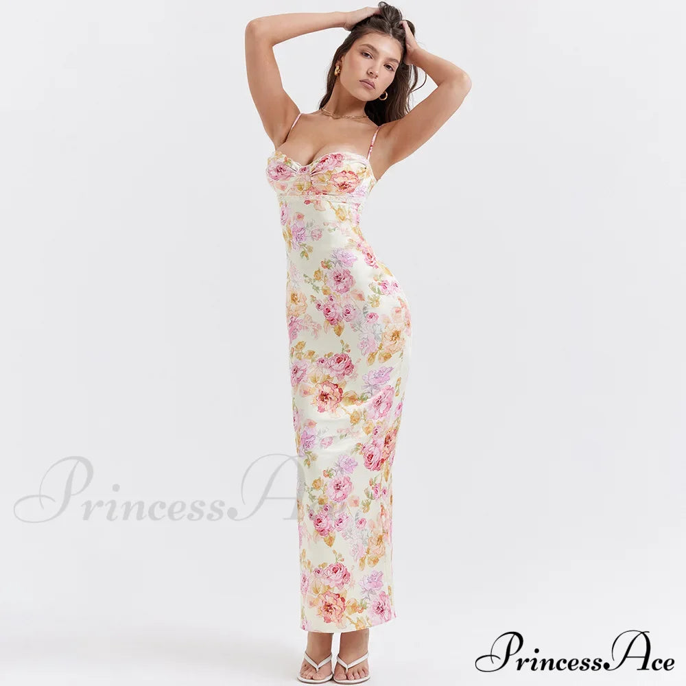 Agness Floral Stylish Maxi Bodycon Dress image 3