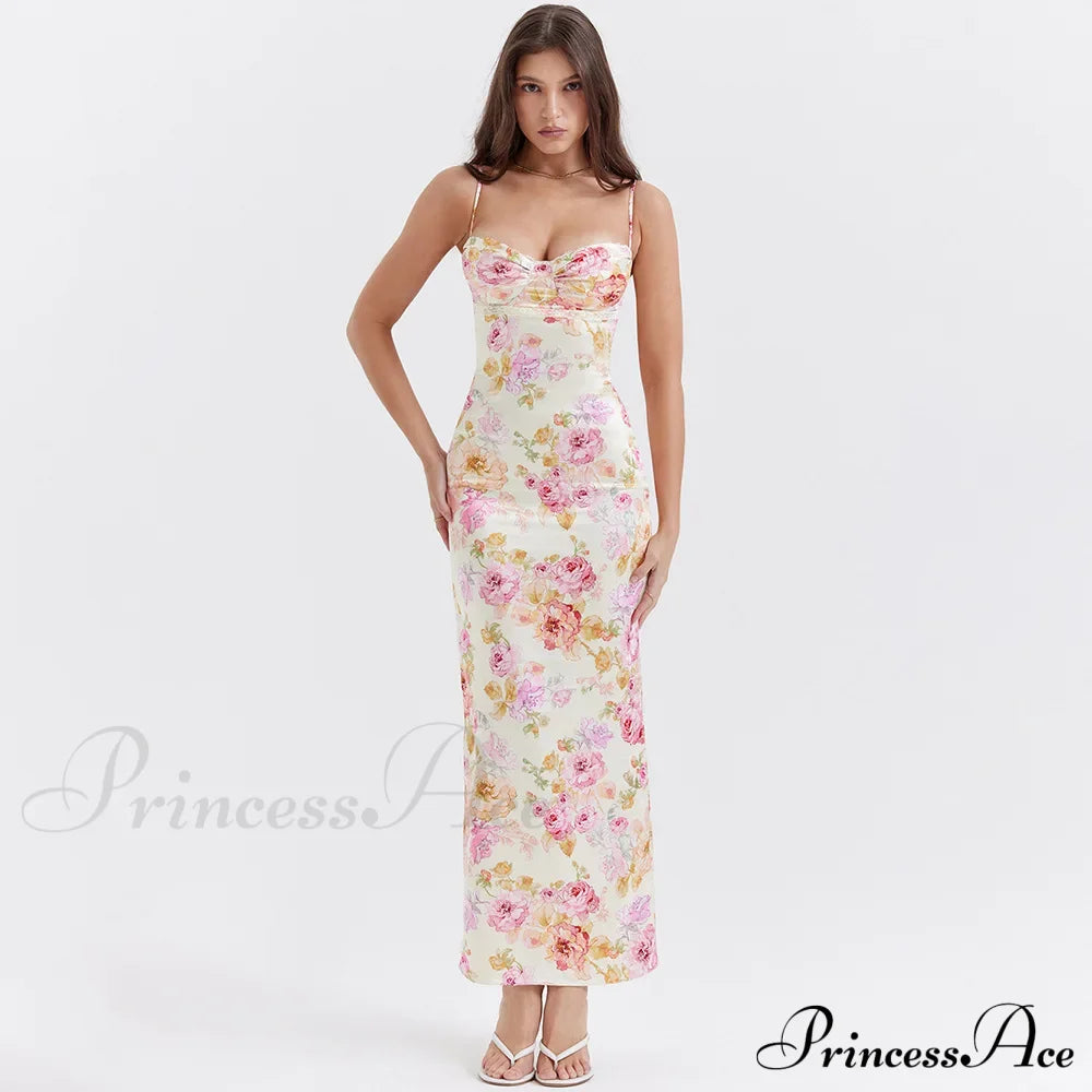 Agness Floral Stylish Maxi Bodycon Dress image 2