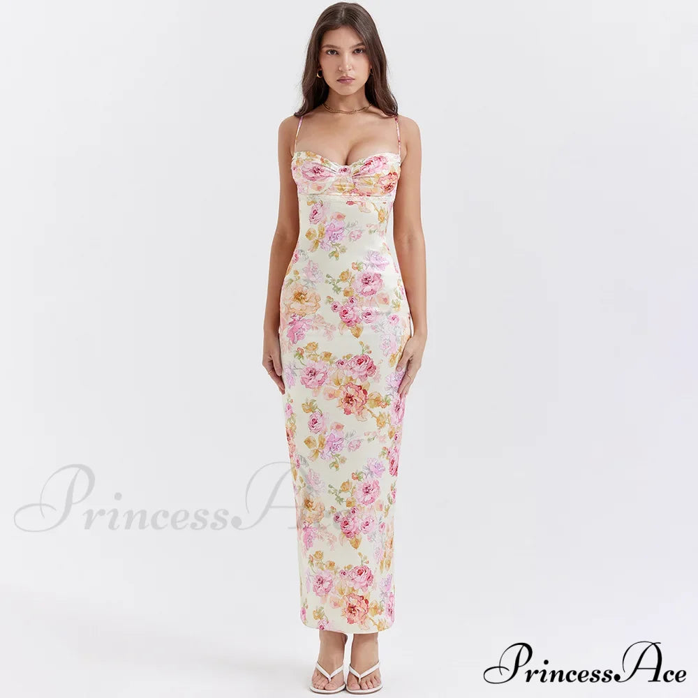 Agness Floral Stylish Maxi Bodycon Dress image 1