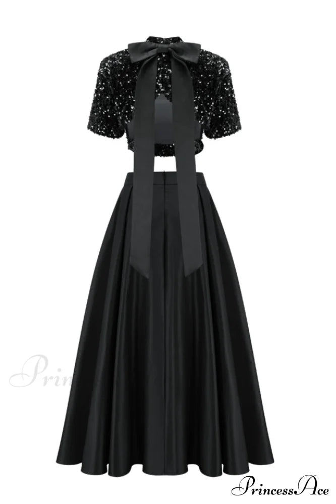 Aisha Sequin Bow Charming Lace Up Set image 10