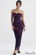 Aiza Purple Stylish Floral Dress image 1