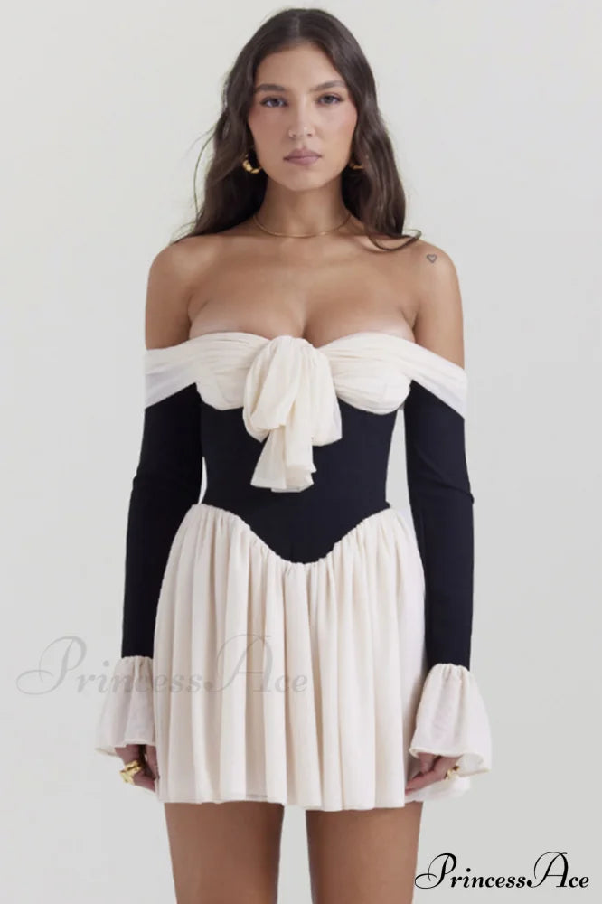 Alana Bateau Stylish Neck Mini Dress image 1