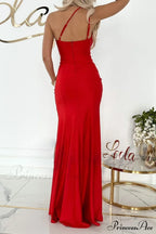 Alda One Shoulder Charming High Low Crepe Dress image 8