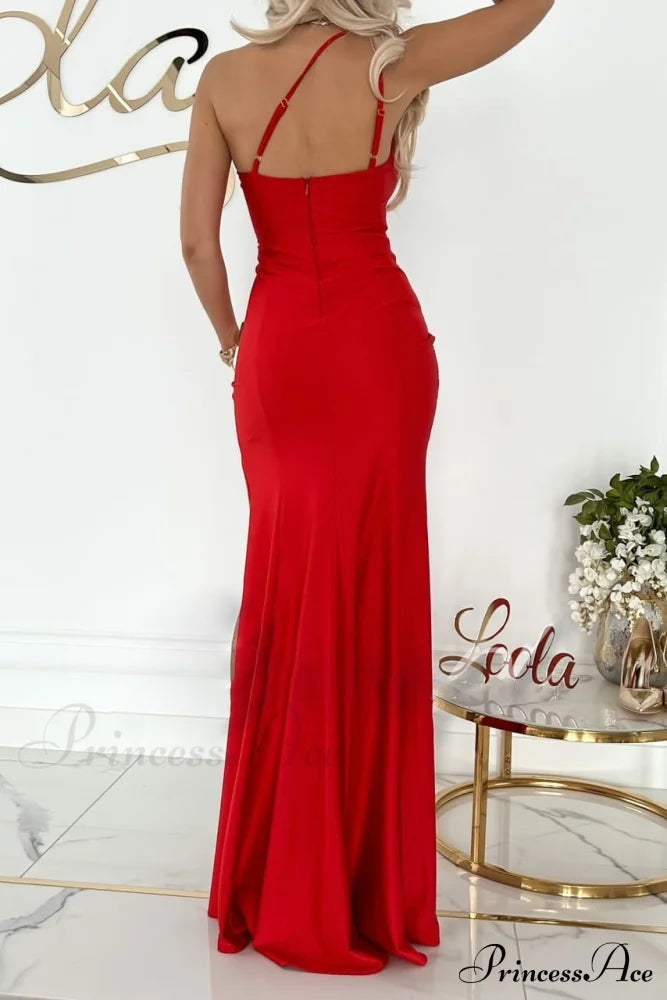 Alda One Shoulder Charming High Low Crepe Dress image 8