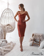 Aleena Satin Stylish Midi Dress image 10