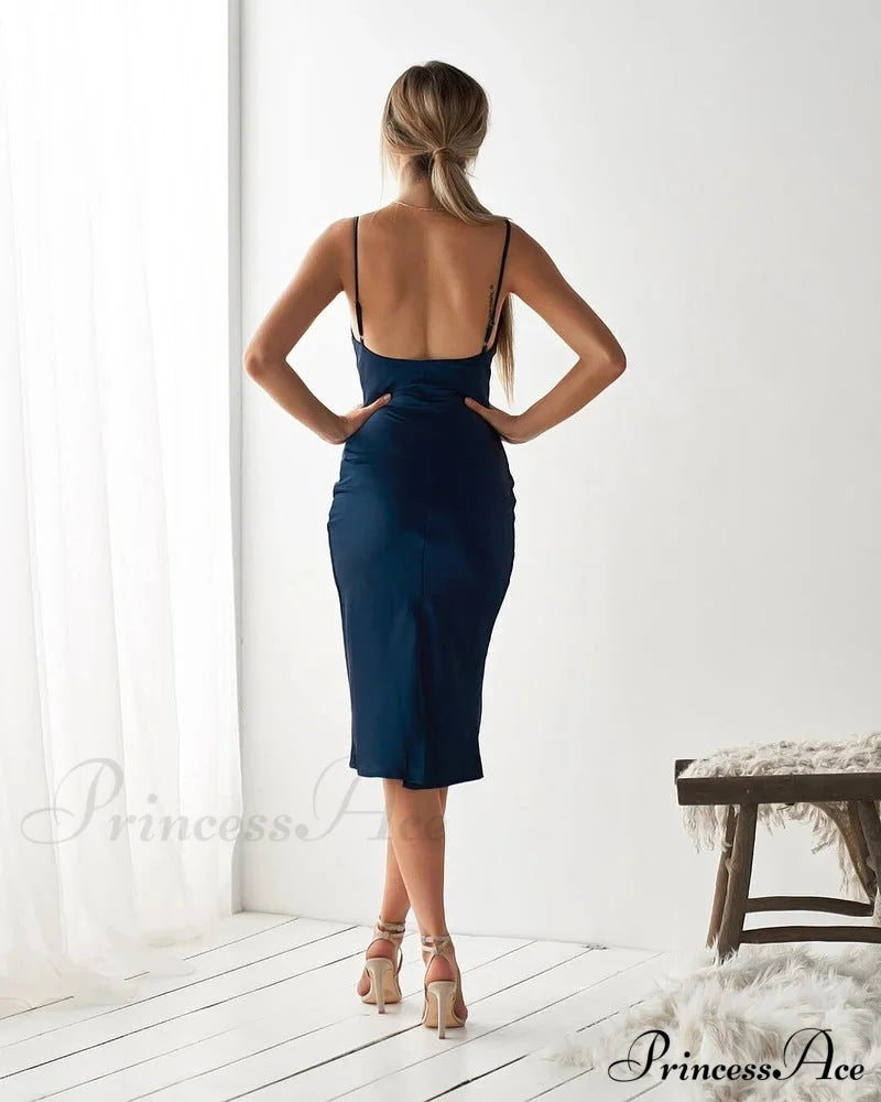 Aleena Satin Stylish Midi Dress image 9