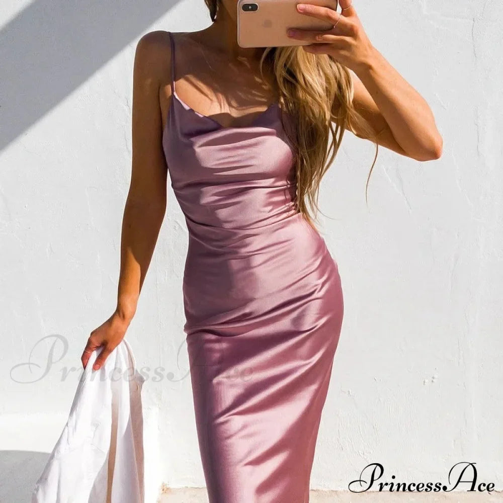 Aleena Satin Stylish Midi Dress image 19