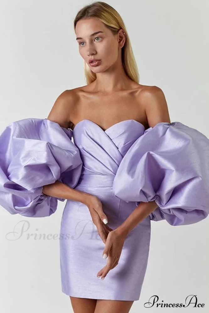 Alexandrine Puff Stylish Sleeve Mini Dress image 7