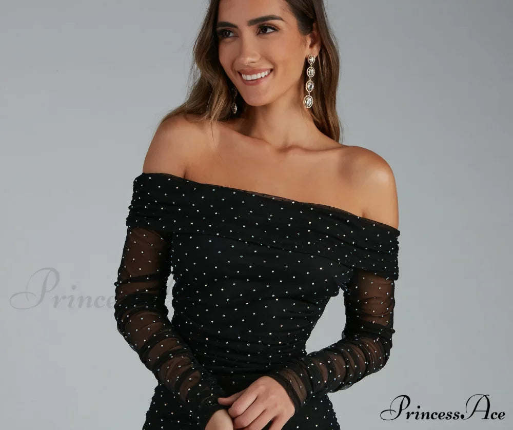 Aliya Formal Stylish Heatstone Ruched Bodycon image 3