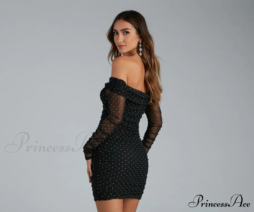 Aliya Formal Stylish Heatstone Ruched Bodycon image 4