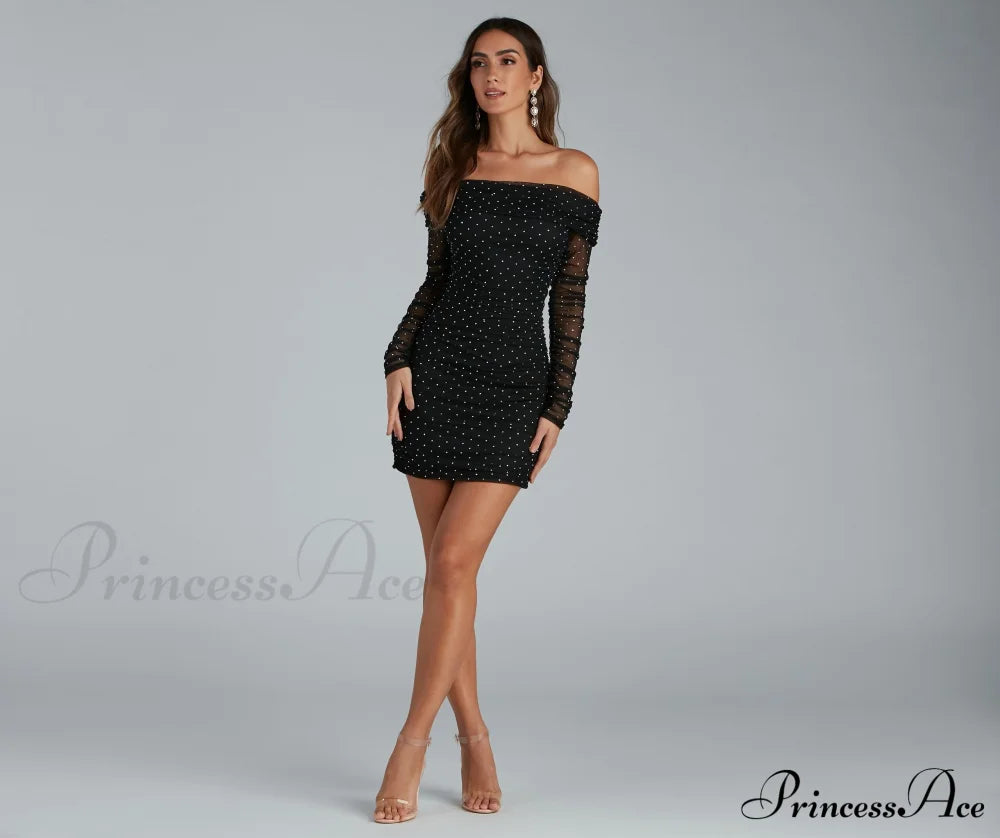 Aliya Formal Stylish Heatstone Ruched Bodycon image 2