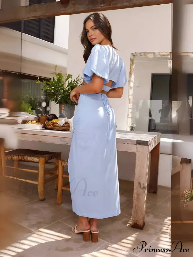 All The Best Crop Modern Top With Skirt Set image 4