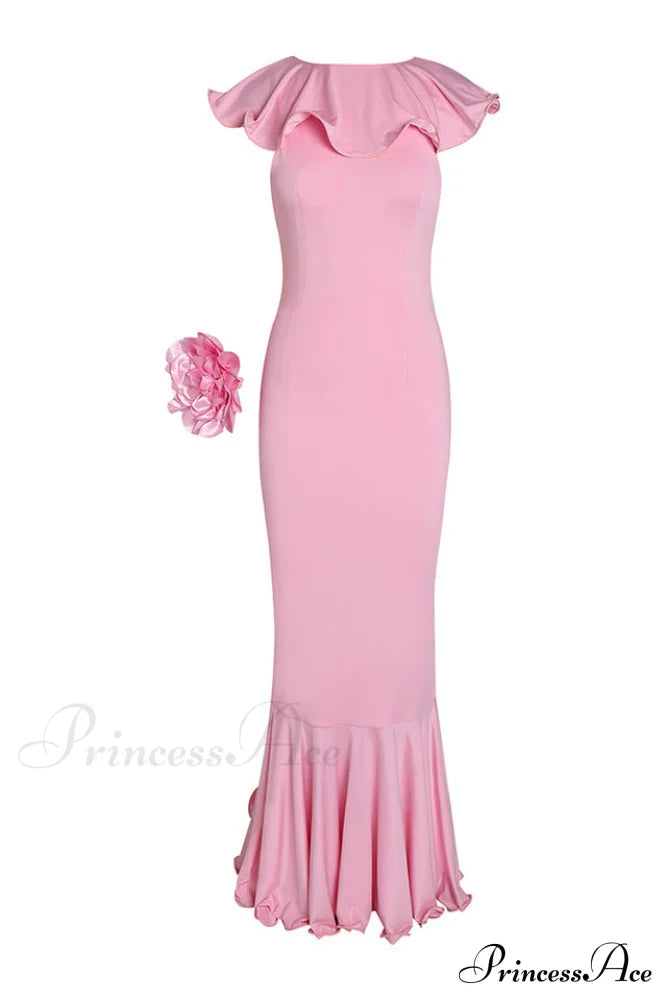 Amalie Ruffle Stylish Draped Maxi Dress image 7