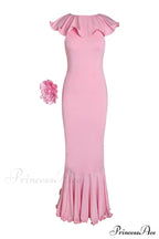 Amalie Ruffle Stylish Draped Maxi Dress image 7