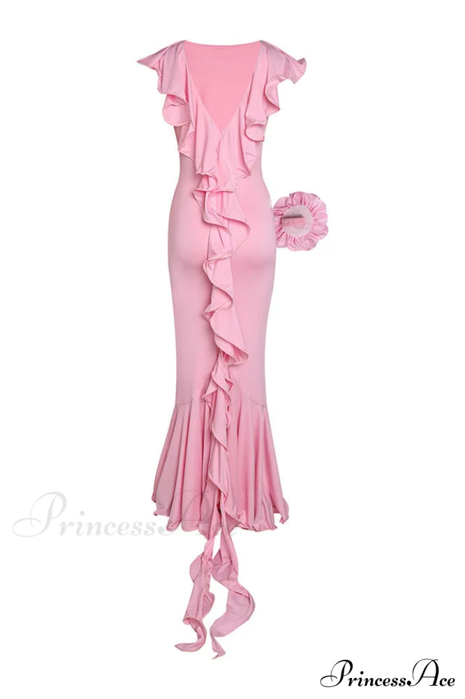 Amalie Ruffle Stylish Draped Maxi Dress image 6