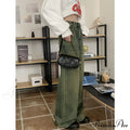 American Fashion Blue Jeans Waist Vintage High Streetwear Dark Leg Women - Denim Wide Trouser image 2