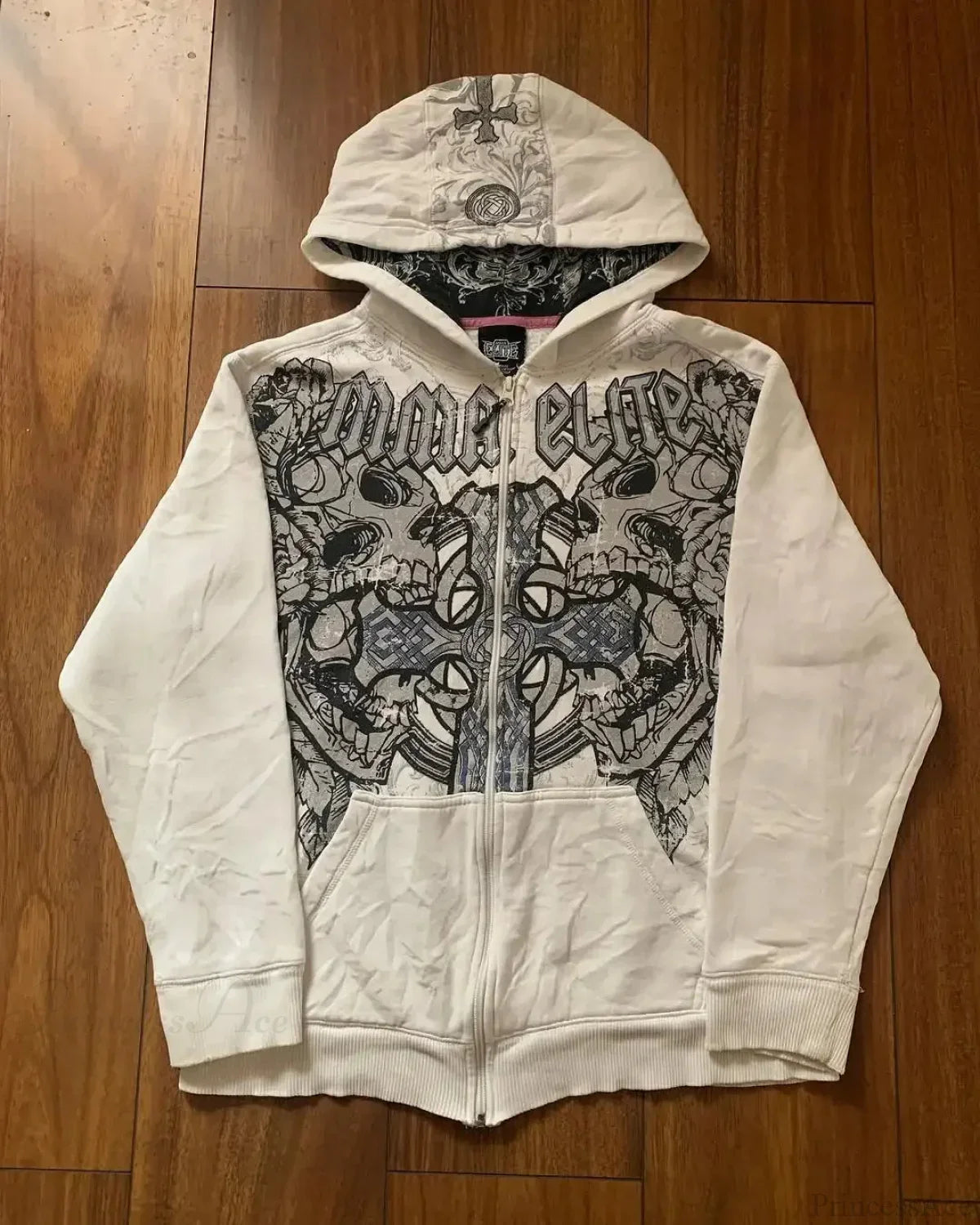 American Gothic Skull Large Zipper Hoodie image 11