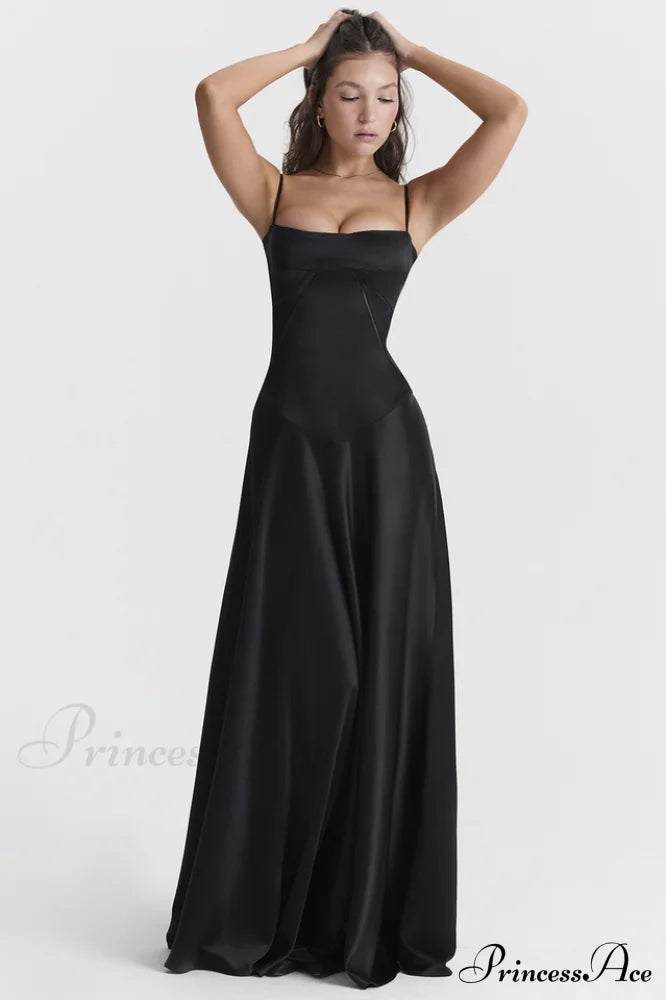 Anabella Black Lace Maxi Dress image 5