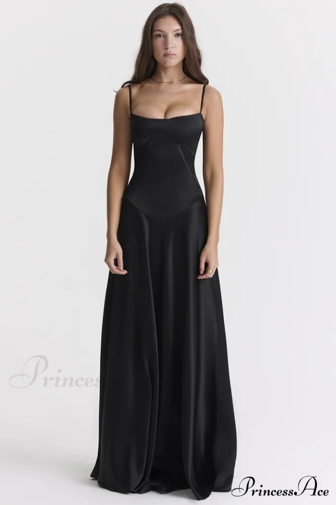 Anabella Black Lace Maxi Dress image 3