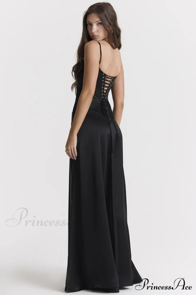 Anabella Black Lace Maxi Dress image 7