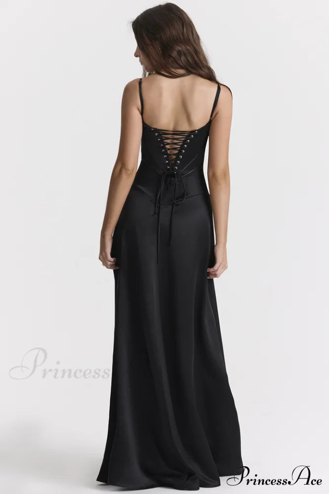 Anabella Black Lace Maxi Dress image 2