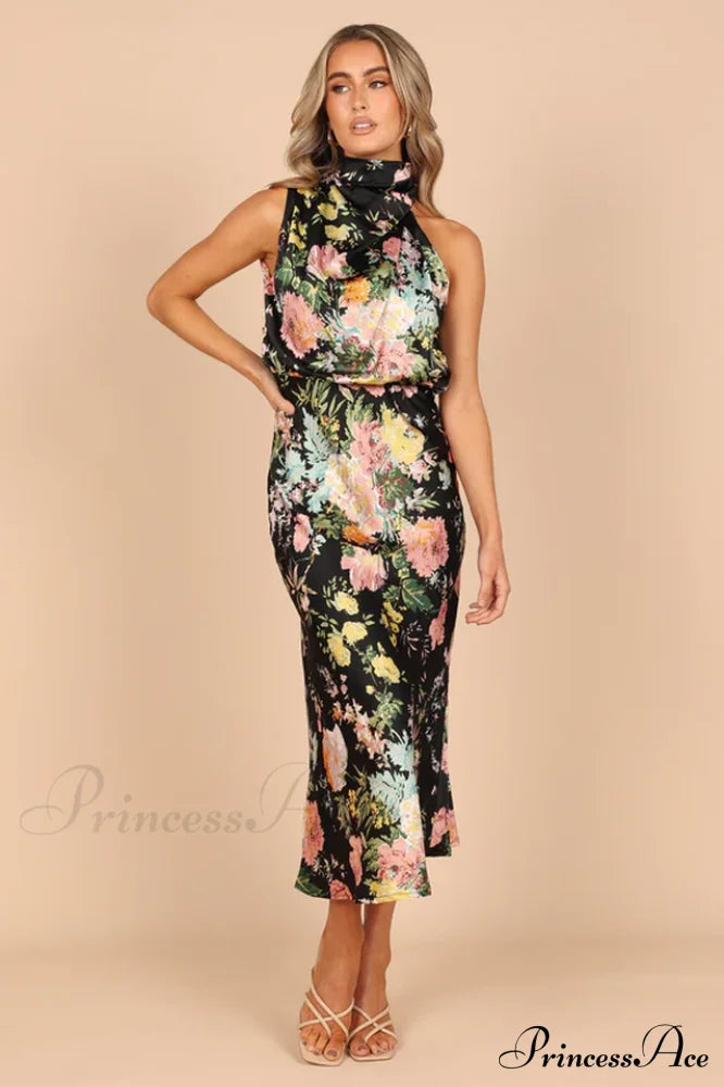 Anabelle Halter Stylish Neck Midi Dress image 12