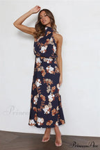 Anabelle Halter Stylish Neck Midi Dress image 17
