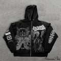 Angel Print Y2K Zip Loose Hoodie image 1