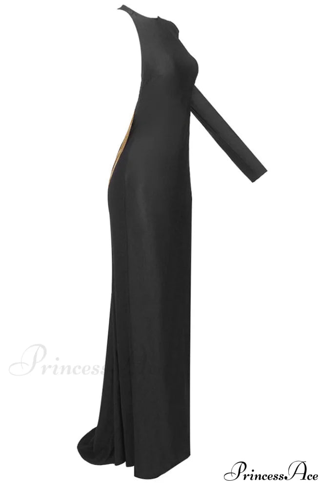 Angelou Black Backless Charming Chain Maxi Dress image 12