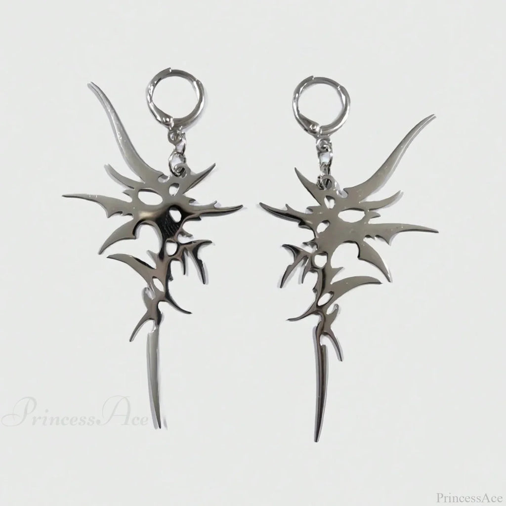 Antique Crystal Cross Baroque Dangle Earring image 1